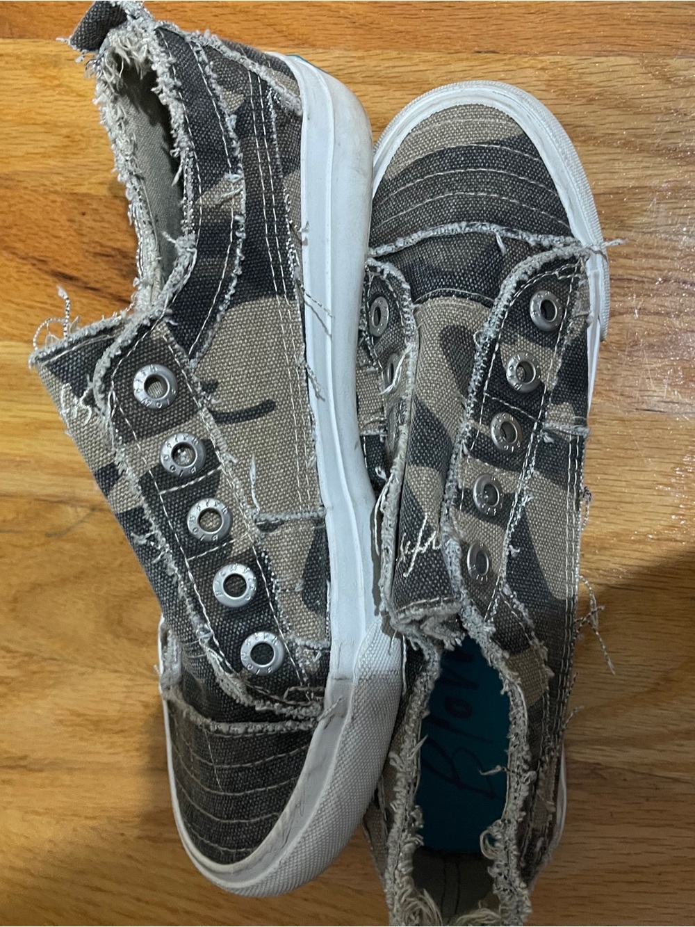 Blowfish Camouflage Slip-On Sneakers in Olive and Black